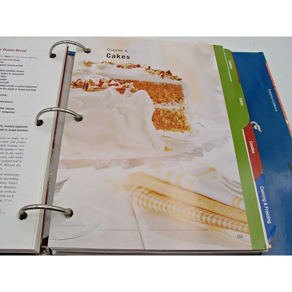 2003 Better Homes and Gardens New Cookbook Binder Tabs 12th ed Plaid Design Vtg